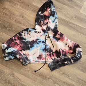 M.Lab Tie Dyed Cropped Hoodie Sz Small